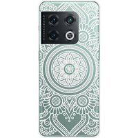 1001 coques OnePlus Siliconen hoesje compatibel met OnePlus 10 Pro 5G Mandala wit