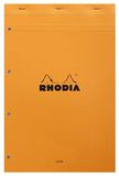 RHODIA 119600C - Geniet Notitieblok N°20 Oranje - A4+ 21 x 31,8 cm - Gelijnd + Kantlijn - 80 Afscheurbare Vellen Geperf. 4 Gaten - Clairefontaine Wit Papier 80 g/m² - Omslag van Gecoat Karton - Pakket van 5 blokken