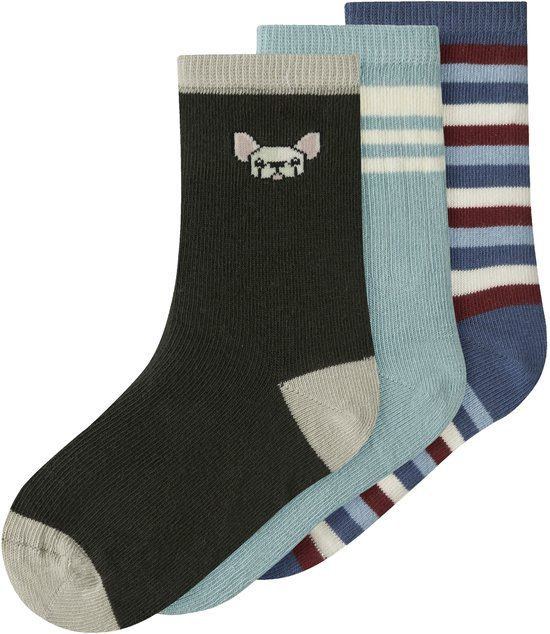 NAME IT - NMMLAUV 3P SOCK - Jongens - Sokken - Vintage Indigo - Schoenmaat 25-27
