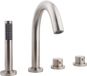 Wiesbaden Caral robinetterie de bain mitigeur thermostatique 4 trous kit de finition avec partie encastrée acier brossé