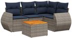 vidaXL Ensemble de banc de jardin 5 pièces avec coussins, polyrotin gris