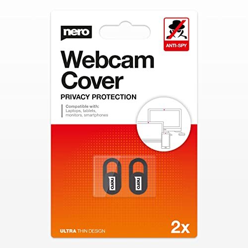 Nero Webcam Cover [retailpack], zwarte afdekking super dun, voor mobiele telefoon, smartphone, tablet, notebook, laptop, pc, computer, MAC (2 stuks)