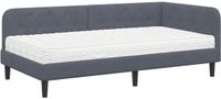 vidaXL Hoek Bed Frame Donkergrijs Fluweel 90 x 200 cm