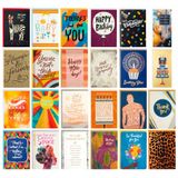 Hallmark Mahonie Pack van 24 handgemaakte geassorteerde wenskaarten in doos