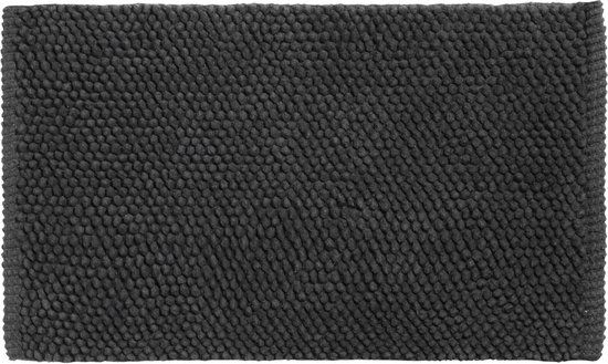 Differnz Popcorn Badmat - Zwart - 50x80cm - Katoen - Anti-slip