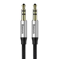 Baseus CAM30BS1 audio kabel 1 m 3.5mm Zwart, Zilver