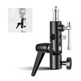 NEEWER Support de flash d'appareil photo type H avec support de softbox parapluie, adaptateur de support de lumière métallique réglable rotatif à 180° avec adaptateur de vis 1/4 pouce à 3/8 pouce pour lampe LED Speedlite