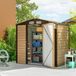 Abri de jardin en acier avec ouvertures de ventilation et serrure, 1,9 x 1,3 m, couleur chêne