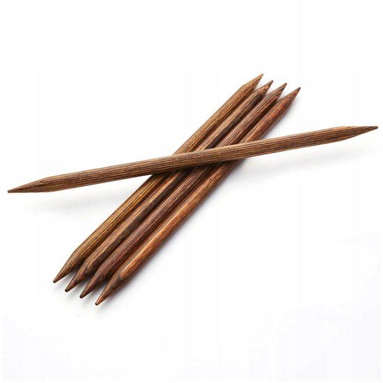 KnitPro Ginger sokkendraad 12,5 cm 8 mm Bruin Hout