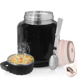 Unyqoos® Thermocontainer en acier inoxydable avec cuillère pour aliments chauds et froids, 900 ml