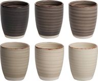 Svenska Living BK Industrieel Koffiemokken Zwart/Groen/Grijs/Olijf/Wit/Beige Keramiek 340ml - 6 Stuks