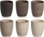 Svenska Living BK Industrieel Koffiemokken Zwart/Groen/Grijs/Olijf/Wit/Beige Keramiek 340ml - 6 Stuks