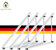 Rhein Beleuchtung 4 stuks zonnepaneelhouder, 118 cm, bevestigingssysteem voor het monteren van zonnepanelen op een balkon, hoekmontage 0-90 graden