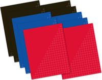 Non-branded Lot de 20x cahiers A5 lignés/mathématiques assortis - 80 pages - cahiers scolaires