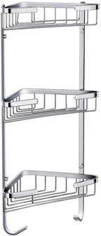 WillieJan Bad Douche rekje HI.413 - 3 Niveau's - Hoekbevestiging - Chroom