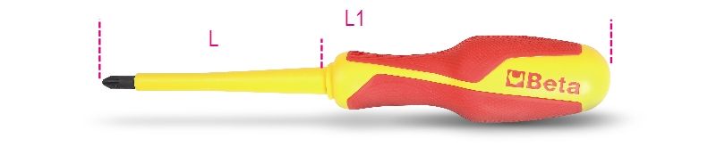 Beta Geïsoleerde schroevendraaiers voor Pozidriv®-Supadriv® kruiskop schroeven 1279MQ PZ0