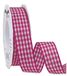 Präsent - Vichy Bedraad Lint Magenta-Wit 25 mm Breedte, 20 m Lengte