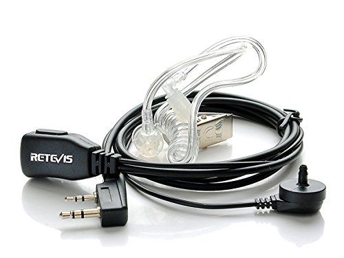Retevis Draadloze Headset 2-Pins Hoofdtelefoon Oortelefoon Compatibel met Walkie Talkie RT24 RT22 RT21 RT27 BAOFENG BF-888S BF-88E Kenwood (1 stuks)