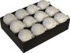 Othmar Decorations Kerstballen - gedecoreerd - 12 stuks - wit - 7,5 cm - glas