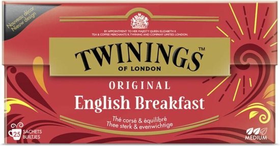 Twinings English breakfast envelop zwart 25ST