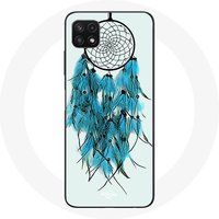 Maniacase Hoesje voor Samsung Galaxy A22 5G Dromenvanger blauw witte achtergrond