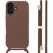 imoshion Étui en silicone avec cordon pour l'Apple iPhone 17 - Marron