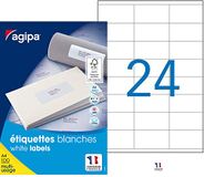 agipa 119006 universele etiketten, 70 x 35 mm, wit, rechthoekig