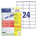 Avery 6602 Étiquettes d'imprimante Blanc Auto-adhésif 70 x 36 mm Papier A4 1560 Pièces
