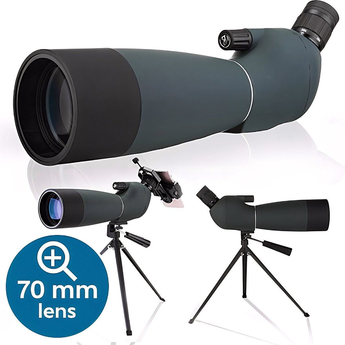 Zoomble Spotting Scope 25-75x70 - Monoculair - Incl. Tripod, Draagtas & Telefoonhouder