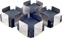 Merkloos Hostelnovo Servethouder van Roestvrij Staal - 11 x 11 x 7 cm - 4 stuks incl. 200 servetten