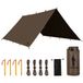 FREE SOLDIER Tarp Waterdicht tentzeil, 3 x 3 m, ultralicht, uv-bescherming, camping, zonwering, outdoor, groot, voor kamperen, wandelen, outdoor-activiteiten (kastanjebruin)
