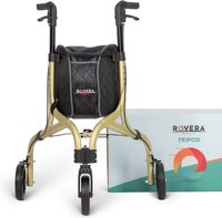 Rovera Mobility® Tripod Design Binnen Rollator - 3 Wielen - Ultra Lichtgewicht - Opvouwbaar - Champagne