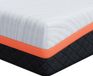 Matras Wit en Grijs 140 x 200 cm Tissu Jacquard