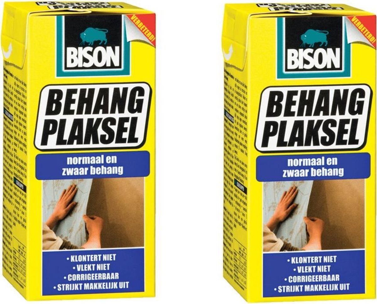 Bison 3x pakken behanglijm voor normaal en zwaar behang 200 gram
