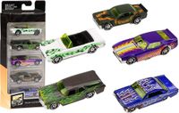 LEAN TOYS Set met 5 metalen raceauto's, schaal 1:64