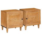 vidaXL Nachtkastje 2 st licht bruin 80 x 50 x 40 cm bewerkt hout