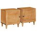 vidaXL Nachtkastje 2 st licht bruin 80 x 50 x 40 cm bewerkt hout