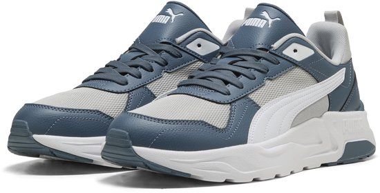 PUMA Trinity 2 LT Unisex Lage Sneakers - Cool Light Gray-PUMA White-Evening Blue