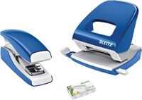 Esselte Leitz Leitz 5008 perforator en 5502 nietmachine, blauw