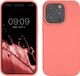 kwmobile telefoonhoesje geschikt voor Apple iPhone 14 Pro - Hoesje met siliconen coating - Smartphone case in Pastelkleurig koraal