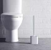 Easy Clean - Siliconen WC Borstel met Houder - Wit - Ophangbaar