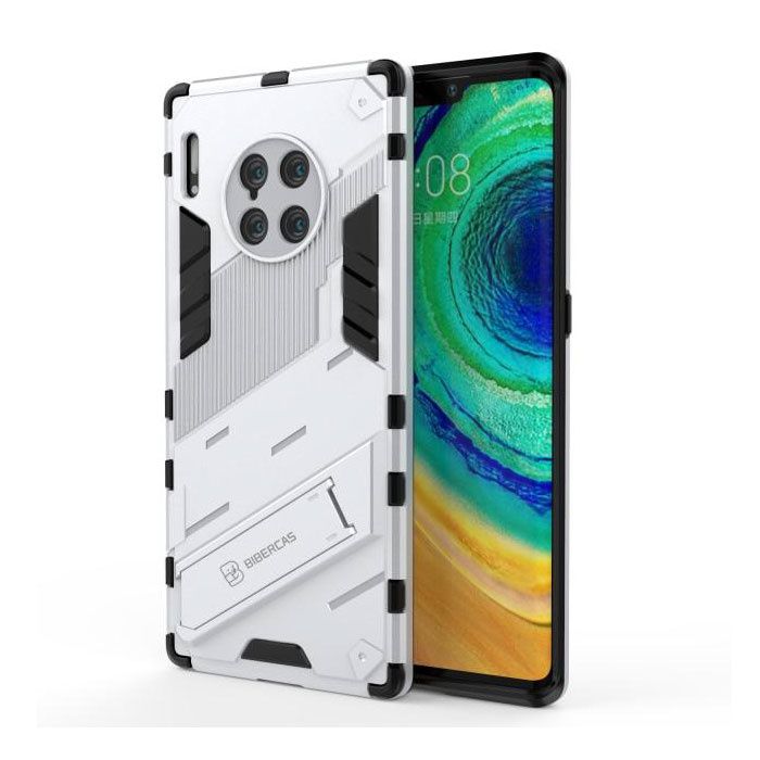 BIBERCAS Xiaomi Mi 11 Hoesje met Kickstand - Shockproof Armor Case Cover TPU Wit