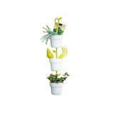 Zendea Ronde hangende plantenbakken van duurzaam ABS in wit, ideaal voor het kweken van planten, bloemen of kruiden in de tuin, balkon of terras met drainagesysteem