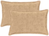 vidaXL Kussensloop 2 st houten crèmekleurig 50 x 70 cm