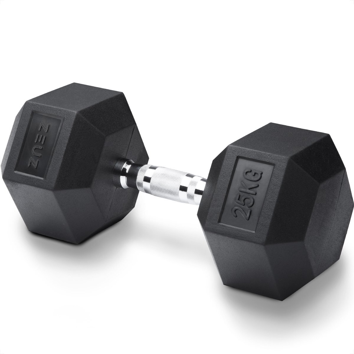 ZEUZ Hexa Dumbbell 1 Stuk 25 KG – Hexagon Gewichten – Crossfit, Fitness & Krachttraining