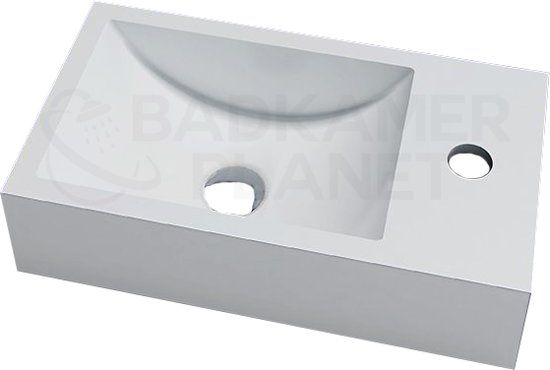 Badkamerplanet SOLID SURFACE FONTEIN RECTO 40x22x10 cm - Wit