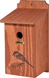 dobar® Green Label 22365FSCe nestkast, kolenmees - Mezenkast van hout - nesthulp voor wilde vogels - nestplaats met zeefdrukmotief kolenmees - Ø 32 mm - bruin