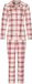 Pastunette - Alpine Creme - Pyjama - Doorknoop - Velours Fleece - Creme/Rood - Geruit - Maat 46