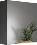 Vicco Marelle Badkamerspiegelkast – 60 x 67 cm met in hoogte verstelbare plank Antraciet/Artisan