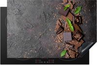 Merkloos KitchenYeah® Inductie beschermer 81.6x52.7 cm - Chocola - Munt - Beton print